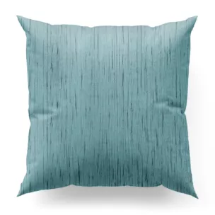 Poszewka szyta jasnoturkusowa z tkaniny welwetowej w pionowe prążki, wykończona obciążnikiem