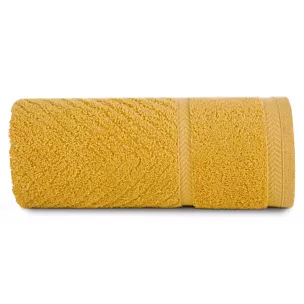 Ręcznik do rąk 30x50 cm bawełniany kolor musztardowy ze wzorem zygzaka 500 g/m2 KALIA Reina Line Eurofirany