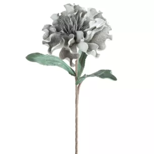 Kwiat sztuczny popielaty z plastycznej pianki foamiran 75 cm Eurofirany