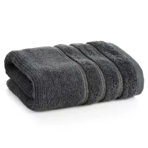 Ręcznik kąpielowy 50x90 cm bawełniany kolor stalowy w błyszczące paseczki AMIRA Eurofirany