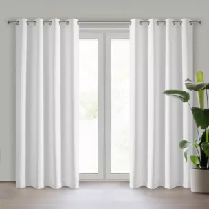 Zasłona biała z tkaniny typu dimout 140x250 cm przelotka NERISA Eurofirany