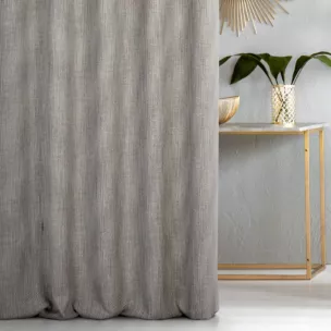 Zasłona szyta na taśmie fala stalowa o naturalnym splocie w melanżowych odcieniach