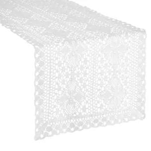 Bieżnik na stół 40x140 cm biały ażurowy MARY w stylu boho Eurofirany