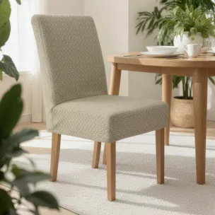 Pokrowiec na krzesło beżowy wodoodporny z wytłaczanym wzorem 35x55x30 cm Design 91 Eurofirany