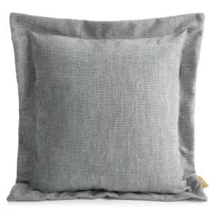 Poszewka na poduszkę  55x55 cm z szenilowej tkaniny srebrna o widocznym ozdobnym splocie Eva Minge Elegante Eurofirany