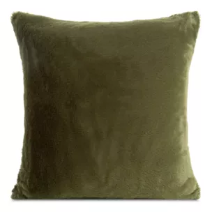 Poszewka na poduszkę 45x45 cm oliwkowa z miękkiej futrzanej tkaniny NINA Eurofirany