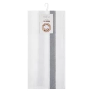 Komplet ściereczek kuchennych 2szt 50x70 cm bawełniany kolor srebrny w pasy 200 g/m2 SOFIA Eurofirany