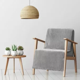 Narzuta na fotel /koc 70x160 cm srebrna z wytłaczanym wzorem i efektem 3D SOFT DESIGN 91 Eurofirany