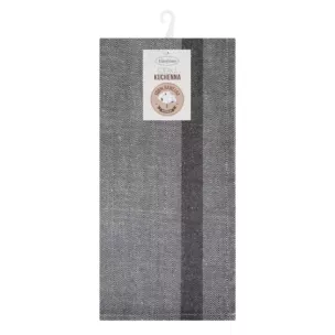 Ściereczka kuchenna 50x70 cm bawełniana kolor stalowy zdobiona pasami 200 g/m2 OLIVIA Eurofirany