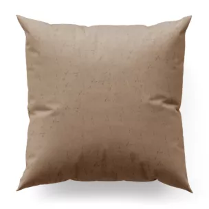 Poszewka szyta ciemnobeżowa z miękkiej tkaniny welwetowej z efektem kreszowania, wykończona obciążnikiem