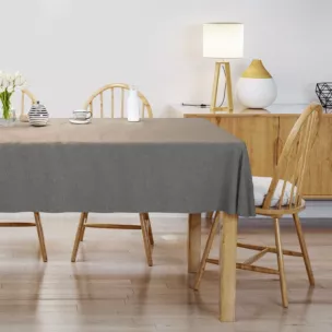 Obrus szyty stalowy tkanina zaciemniająca, strukturalna typu dimout