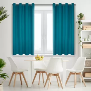 Zasłona morska zaciemniająca gładka półmatowa 140x175 cm przelotka LOGAN Eurofirany