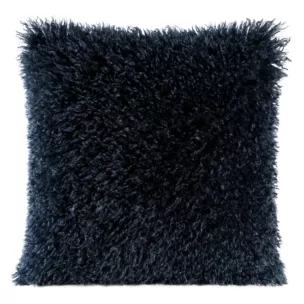 Poszewka na poduszkę 45x45 cm o strukturze miękkiego futra granatowa SANA Eurofirany
