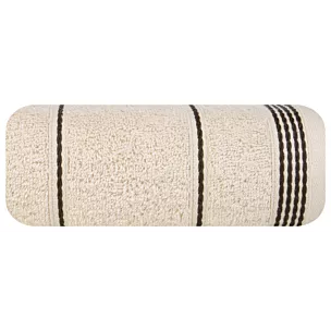 Ręcznik do rąk 30x50 cm bawełniany kolor beżowy ze stębnowaną bordiurą 500 g/m2 MIRA Eurofirany