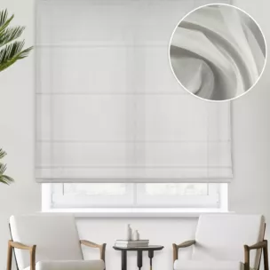 Roleta rzymska kremowa z delikatnej batystowej tkaniny z połyskiem