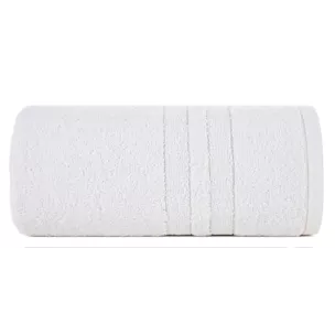 Ręcznik kąpielowy 70x140 cm bawełniany kolor biały w pasy i lśniącą nitką 500 g/m2 GALA Eurofirany