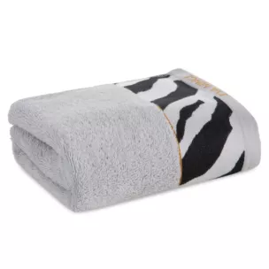 Ręcznik kąpielowy 50X90 cm bawełniany kolor srebrny,czarny z designerską bordiurą 500 g/m2 EVA 22 Eva Minge Eurofirany