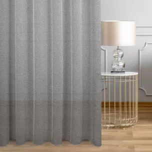 Firana szyta na tunelu kremowo srebrna z eleganckiej siatki w stylu glamour z połyskliwą nicią, wykończona obciążnikiem Italissima Eva Minge