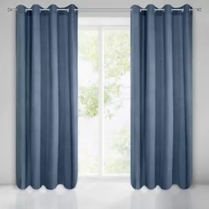 Zasłona granatowa z dodatkiem lśniącej nici z welwetu 140x270 cm przelotka CLARISA Diva Line Eurofirany