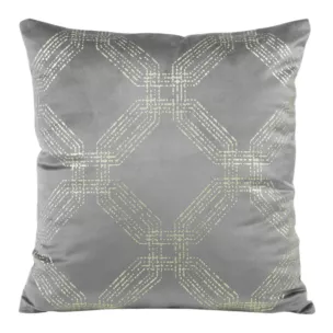 Poszewka na poduszkę 45x45 cm welwetowa z błyszczącym nadrukiem szara BLINK 30 Eurofirany