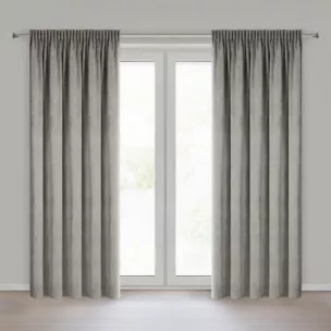 Zasłona  beżowa o szenilowej strukturze 140x270 cm taśma - NESKA Eurofirany