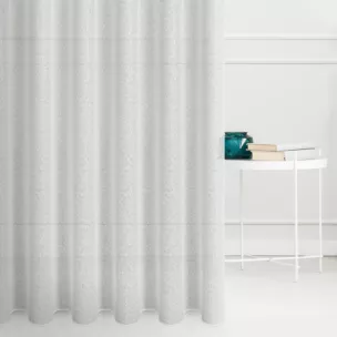 Tkanina firanowa z delikatnym połyskiem, wyraźnym splotem z efektem bukli,Eurofirany