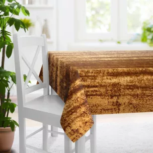 Obrus szyty miedziany z miękkiej tkaniny welwetowej z efektem kreszowania