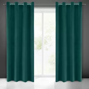 Zasłona ciemnozielona z matowego welwetu 140x250 cm przelotka MILO Eurofirany