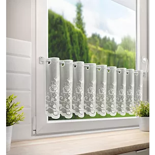 Tkanina firanowa zazdrostka zdobiona haftem roślinnym Eurofirany