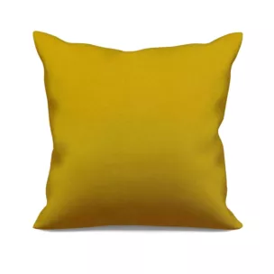 Poszewka szyta ADESSA żółta z miękkiej tkaniny o welurowej strukturze