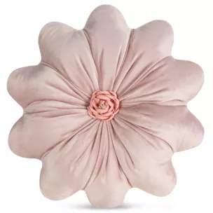 Poduszka w kształcie kwiatka o średnicy 40 cm welwetowa pudrowa FLORES 5 Eurofirany