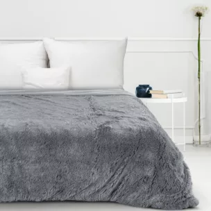 Koc o strukturze miękkiego futra 170x210 cm srebrny TIFANY 1 DESIGN 91 Eurofirany