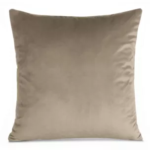 Poszewka na poduszkę 45x45 cm welwetowa o delikatnym połysku gładka ciemnobeżowa GAJA 1 Eurofirany