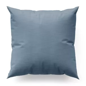 Poszewka szyta ciemnoniebieska z miękkiej tkaniny o naturalnym splocie w stylu ekologicznym