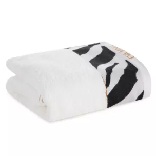 Ręcznik kąpielowy 50X90 cm bawełniany kolor kremowy,czarny z designerską bordiurą 500 g/m2 EVA 22 Eva Minge Eurofirany