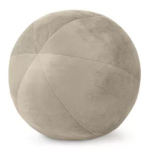 Poduszka dekoracyjna w formie kuli średnica 24 cm welwetowa beżowa GAJA Eurofirany