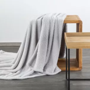 Narzuta-koc na fotel z polaru 70x160 cm srebrny LORI DESIGN 91 Eurofirany