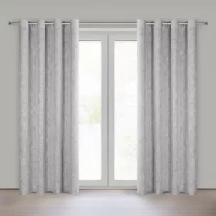 Zasłona stalowa o naturalnym splocie z efektem melanżu 140x250 cm przelotka - MADI Eurofirany