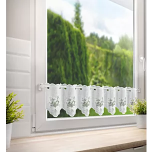 Tkanina firanowa zazdrostka zdobiona haftem drobnych kwiatów Eurofirany