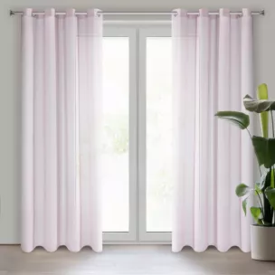 Dekoracja okienna różowa z gładkiej etaminy 140x250 cm przelotka ESIM Eurofirany