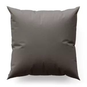 Poszewka szyta szara z gładkiej tkaniny zaciemniającej typu dimout wykończona obciążnikiem