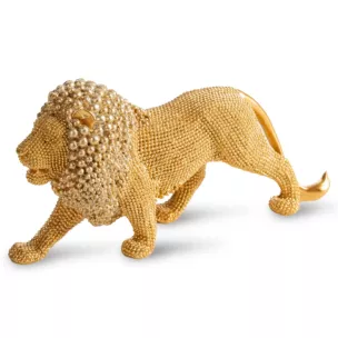 Figurka złota w kształcie Lwa o drobnym strukturalnym wzorze 23x6x12 cm ELDO 2 Eurofirany