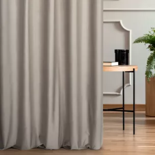 Zasłona szyta na taśmie fala jasnobrązowa z miękkiej półmatowej tkaniny welwetowej