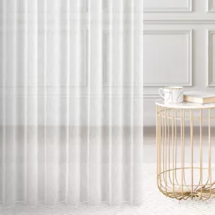 Firana szyta na taśmie fala naturalna z delikatnej gładkiej etaminy, wykończonej obciążnikiem