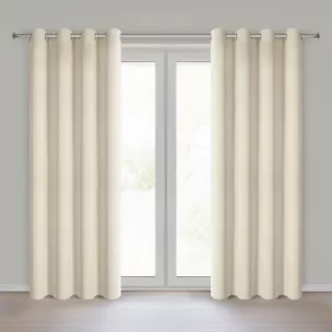 Zasłona ciemnokremowa zaciemniająca gładka 140x250 cm przelotka - NERISA Eurofirany