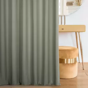 Zasłona szyta na taśmie fala popielata z matowej gładkiej tkaniny