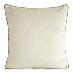 Poszewka na poduszkę 45x45 cm welwetowa o delikatnym połysku z ozdobną lamówką jasnobeżowa GAJA 2 Eurofirany