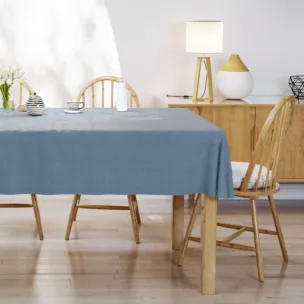 Obrus szyty DORA - HIT ciemnoniebieski z miękkiej tkaniny o welurowej strukturze