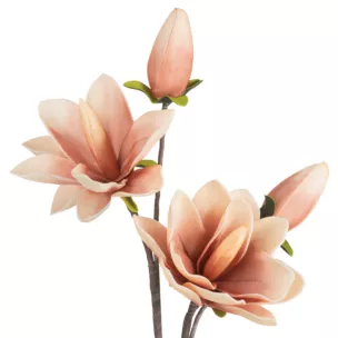 Magnolia gałązka dekoracyjna pudrowe sztuczne kwiaty z pianki 59 cm Eurofirany