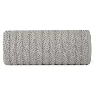 Ręcznik do rąk 30x50 cm bawełniany kolor srebrny zdobiony wzorem jodełki 550 g/m2 ETNO Eurofirany